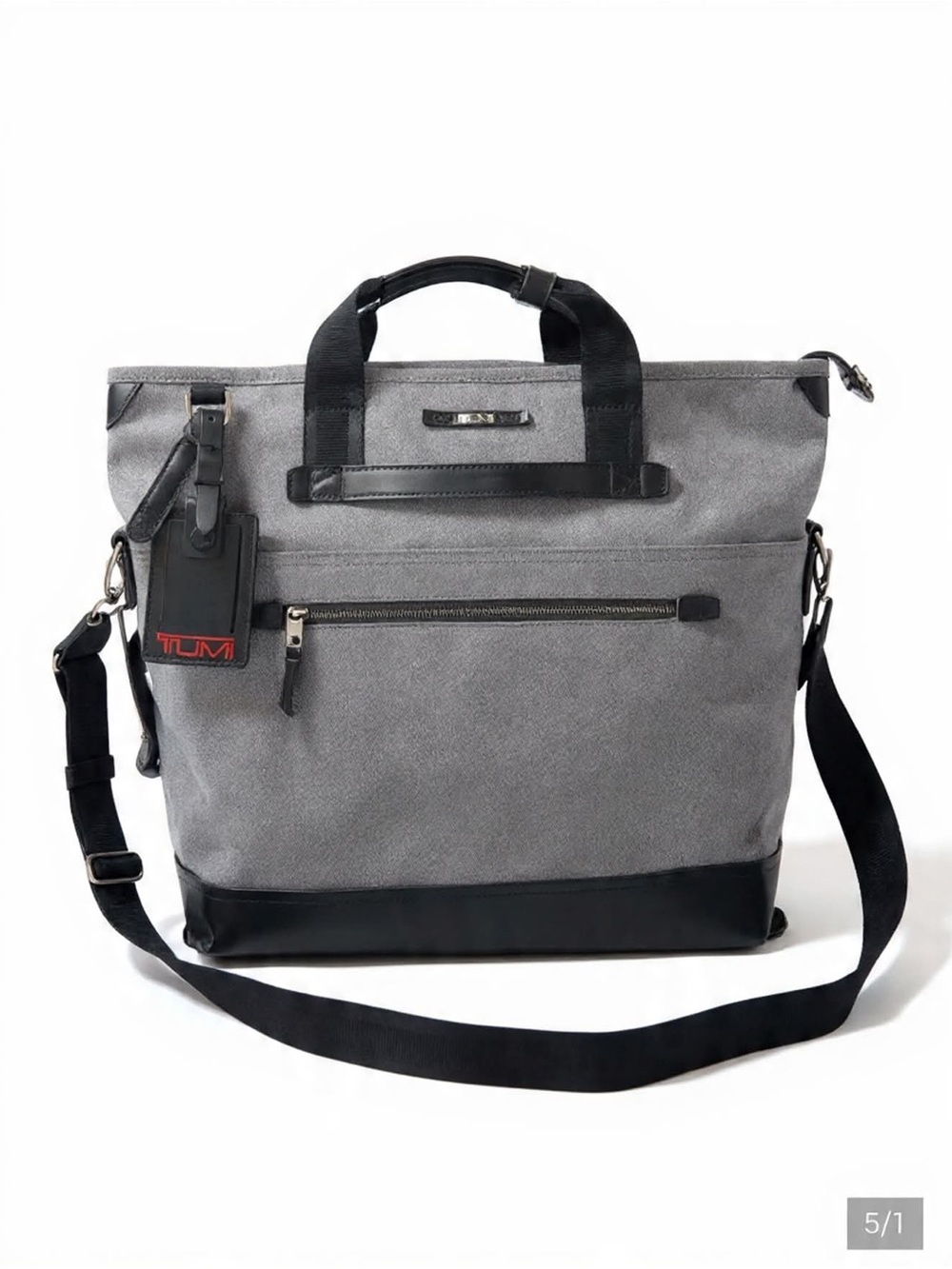 Tumi Dalston Perch Convertible Canvas Laptop Tote with Black Trim